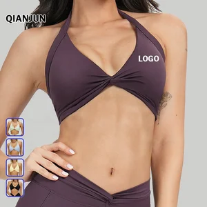 New Fabric Women's Breathable Seamless High-intensity Sports Bra Padded Back Spandex/nylon Material Running Top Colorful Fitness