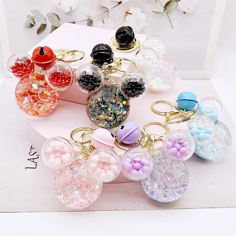 2023 Cute Acrylic Keyring Key Chain Ring Oil Floating Liquid Bubble ...