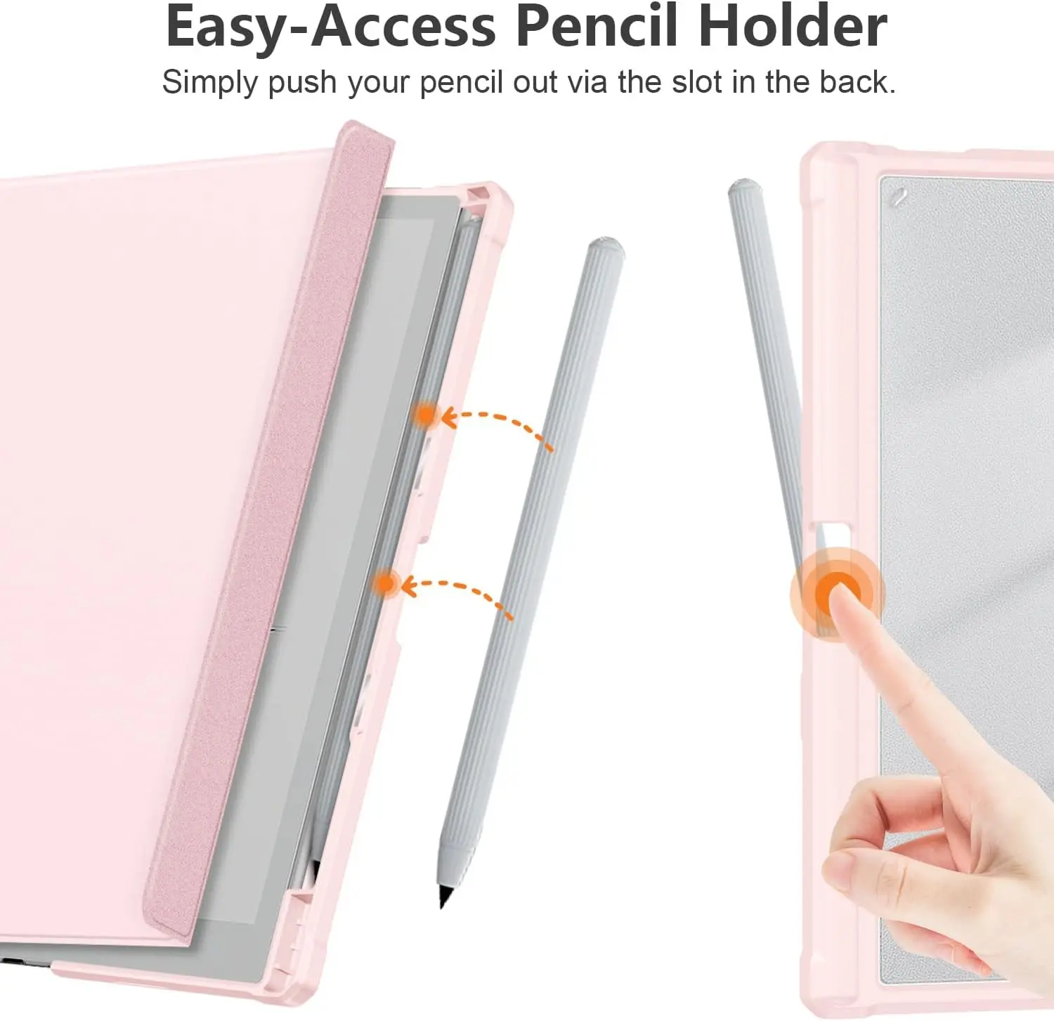 Case for BOOX Tablet Go 10.3 ePaper E Ink Tablet Hard Transparent Back Protective Cover with Pen Holder Auto Wake Sleep details