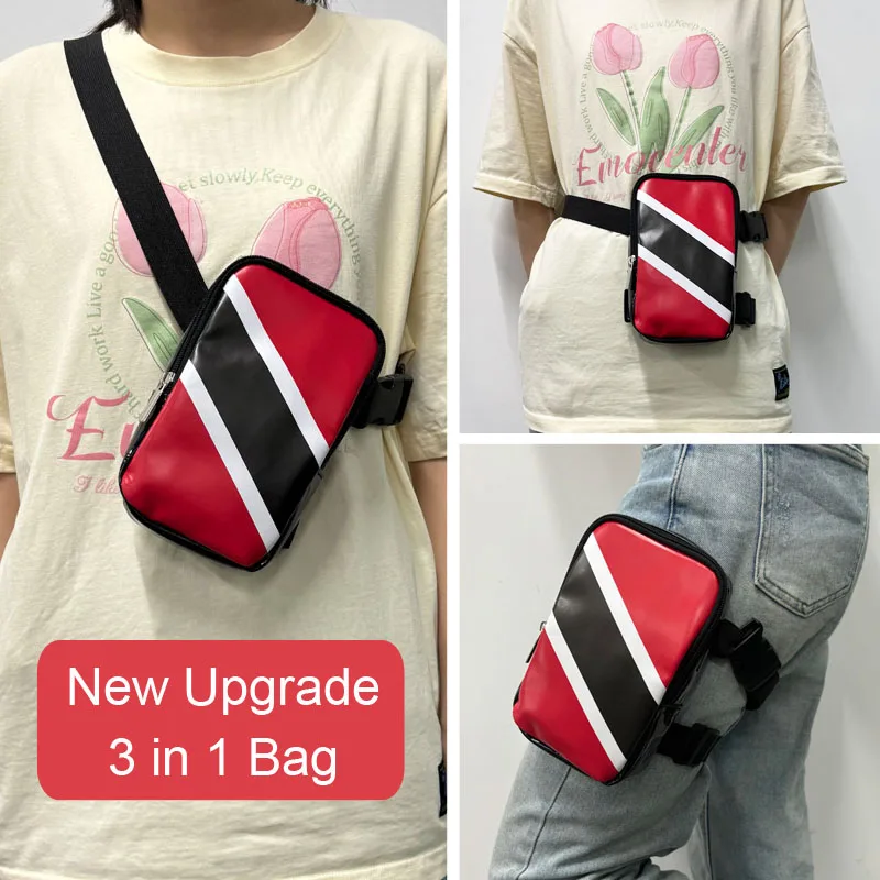 Factory Custom PU Leather Country Flag Thigh Bag for Carnival Outdoor Waterproof Leg Bag Waist Bag