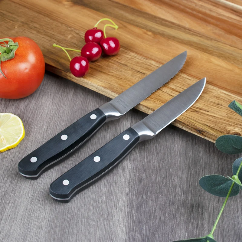 OEM 14pcs/Set Kitchen Cutting Tool Block Set Sharpener Stainless Steel Blade Wood Handle Kitchen Knife Set