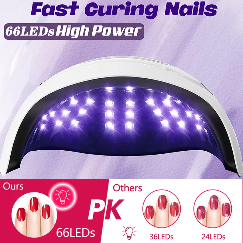 Профессиональная УФ-лампа для сушки гель-лака для ногтей, сушилка с 4 настройками и таймером для быстрой сушки, светодиодная УФ-лампа для ногтей, настольная лампа для салонов ногтей