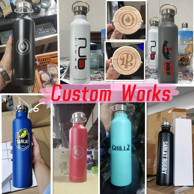 Custom Logo Gym Sports Water Bottle Bpa Free Hot and Cold Wide Mouth ...