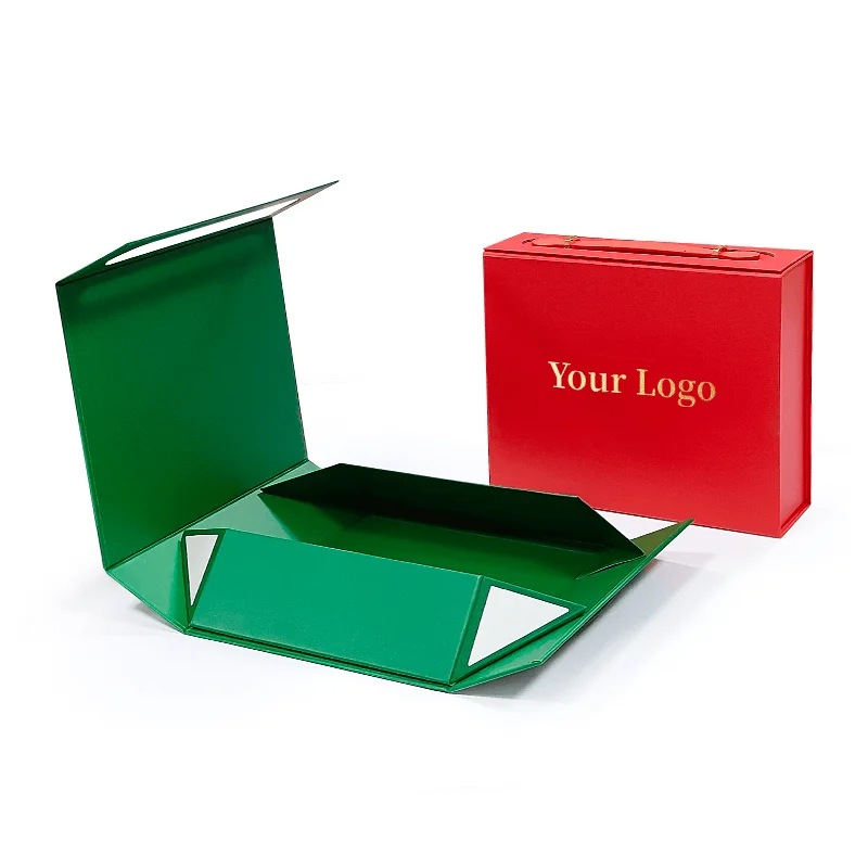 Custom Logo Gift Box Made From Exquisite Recyclable Carton with Practical Leather Handle