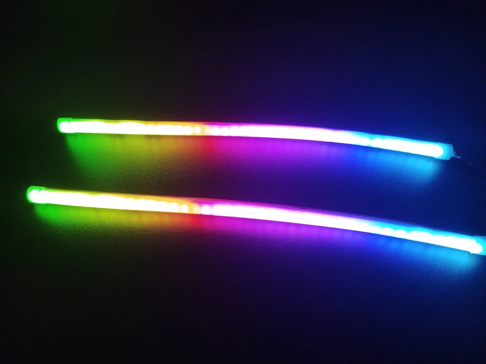 Dream Color Flow Series LED Halo Rings Angel Eyes – RGB Chasing, Turn Signal Flash, DRL – Universal 12V