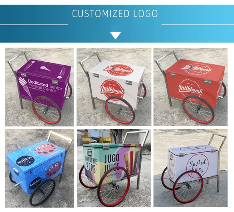 Very Popular Small Ice Cream Cart Mobile Freezer Display Cart Ice Lolly ...