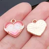 1 14x15x1mm-25174--alas de pájaro en forma de amor de melocotón de aceite blanco