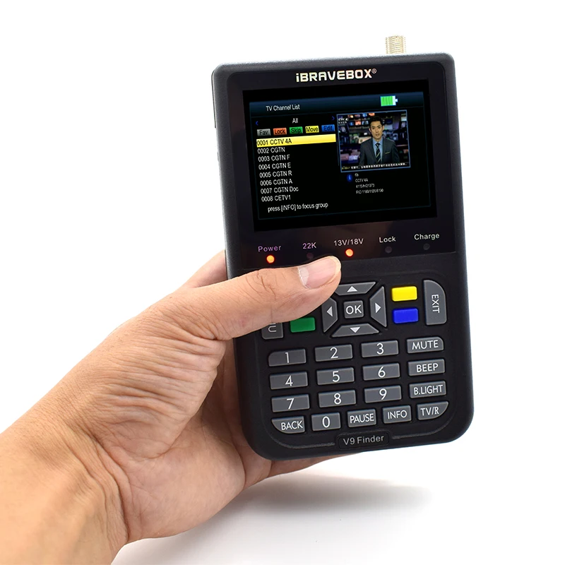 V9Finder Full HD Digital TV Receiver Satellite Signal MPEG-4 H.265 DVBS2 Sat Finder