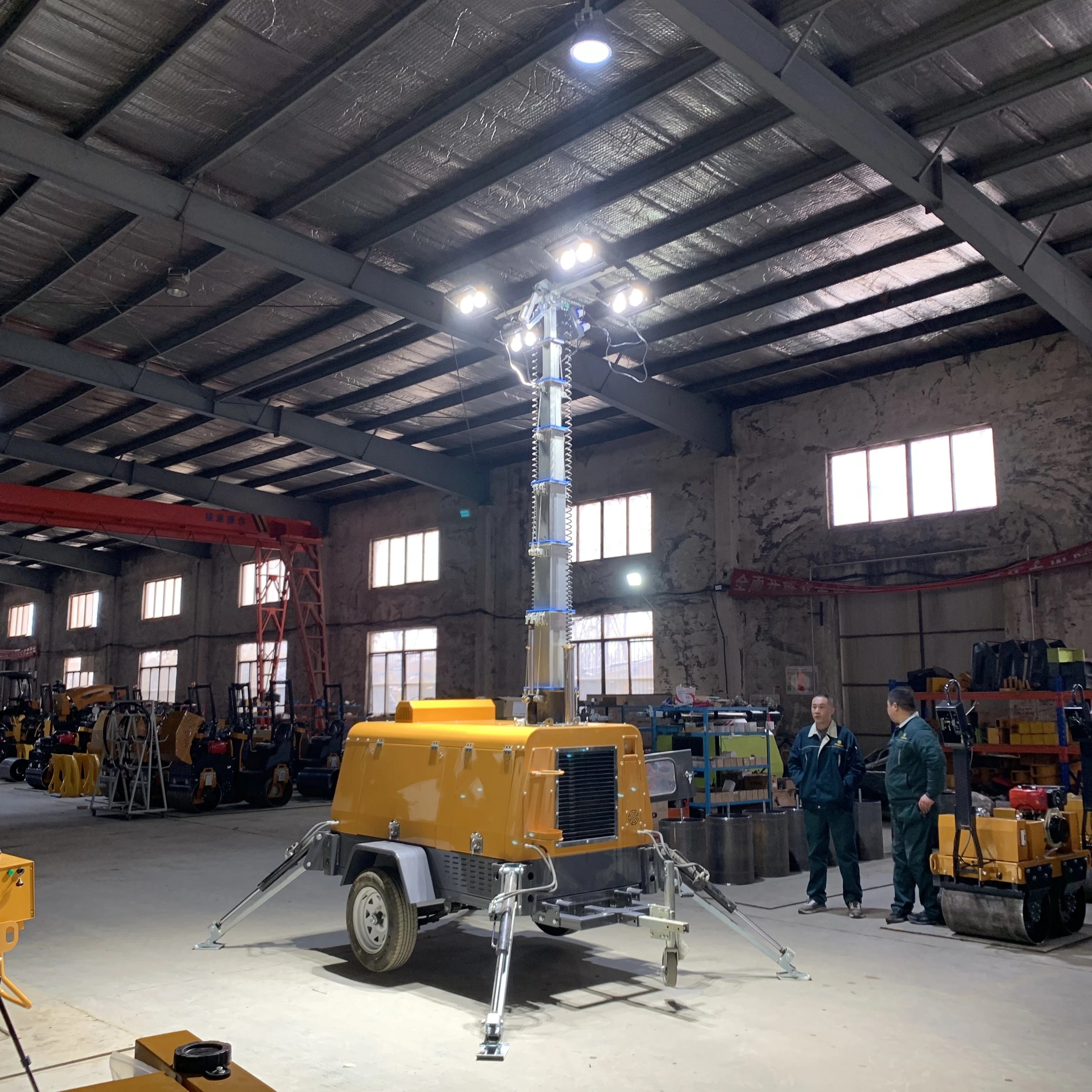 Engineering lighting 5 7 9m light tower diesel 4*400W LED or  metal halide lamp outdoor lighting equipmentElectric lifting