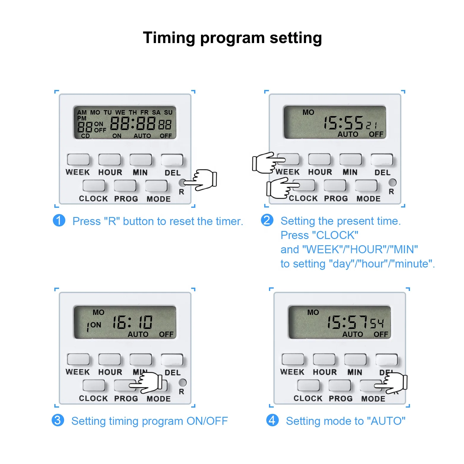 Factory Direct Supply Electronic Programmable Switch LCD Digital Timer Socket