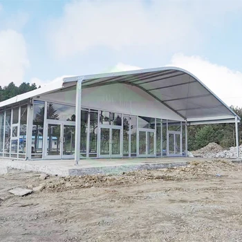 Aluminium Frame Exhibition Trade Show Event Curved Tent Outdoor Commercial Banquet Catering Tents Arcum Tent With Glass Walls