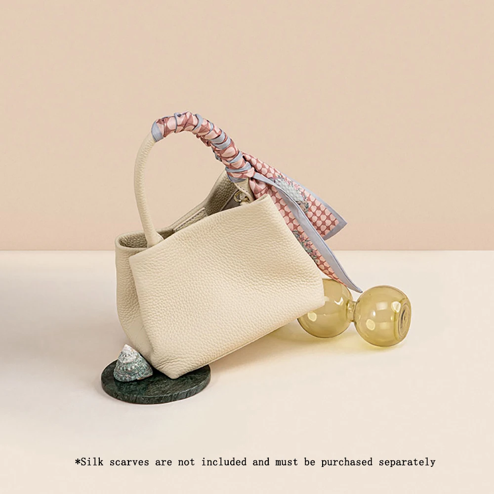 Full Grain Pebble Pattern Leather Crossbody Hand Bag Bucket Bag Lady Genuine Cowhide Leather Crossbody Shoulder Bag for Women