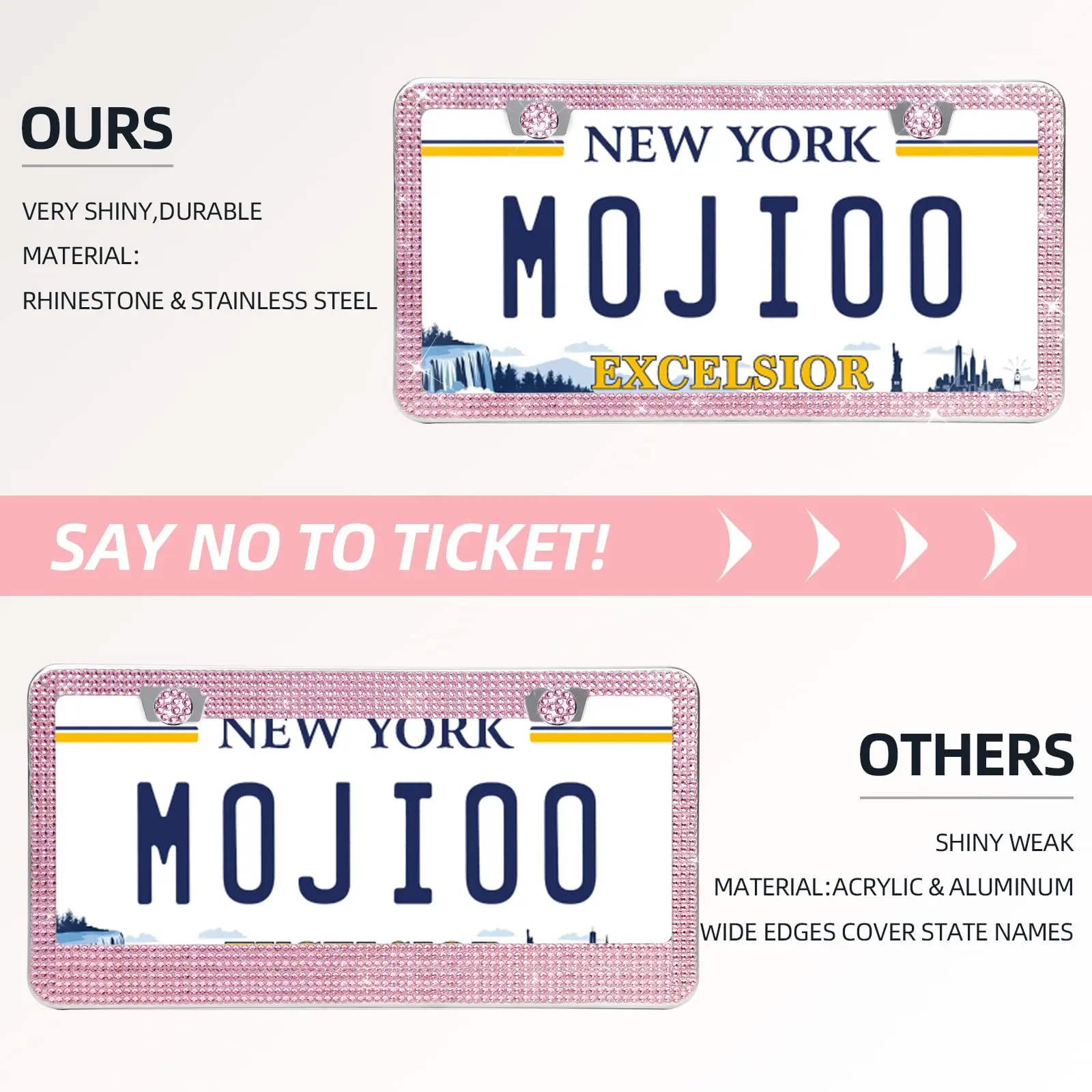 Car Plastic Licence Number Plate Frames License Plates Covers For Usa