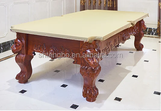 Деревянный резной сланцевый бильярдный стол «Король Лев» американский стильный