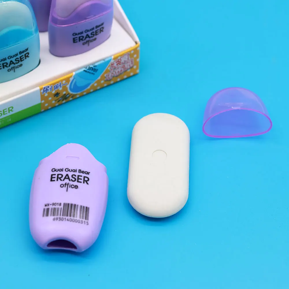 Овальный пластиковый футляр ластик цветные креативные милые канцелярские принадлежности для обучения студентов Заводские Индивидуальные
