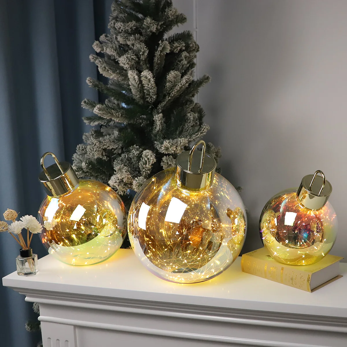 high quality wholesale glass hand blown clear christmas decoration big balls large