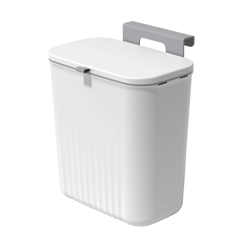Pattumiera Sospesa per Cucina Pieghevole Ecologica Bianca in Plastica 9 L