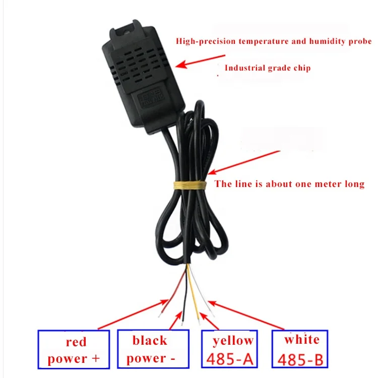 RS485 Temperature Humidity RS485 Modbus-TRU Temperature Sensor Temperature-Humidity Sensors Temperature and Humidity Monitoring -md02, Size: XY-MD02