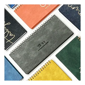Brand New Desktop Planner PU Leather Organizer Spiral Table Weekly Calendar Office Desk to Do Notepad Undated Agenda With Logos