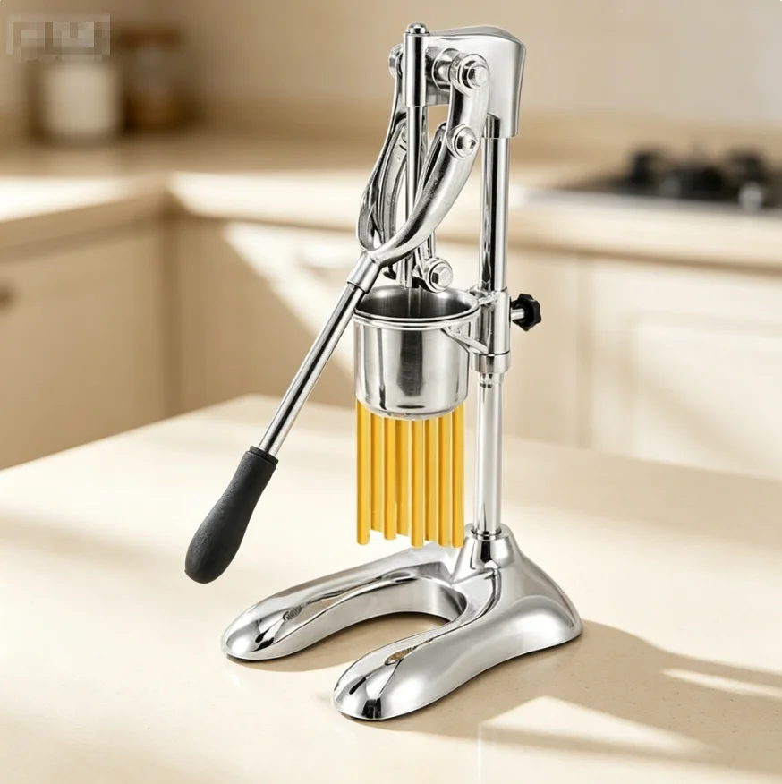 High Precision Stainless Steel Portable Handheld French Fry Cutter, Manual Snack Machine for Commercial & Home Use