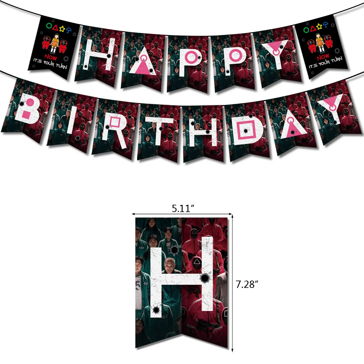 New Squid Game Theme Birthday Party Decoration Happy Birthday Paper Banner  Cartoon Cake Topper Set - Buy Table Decoration Party Korea Movie Birthday  Party Supplies Squid Banner,Party Supply Wholesalers Happy Birthday Cake