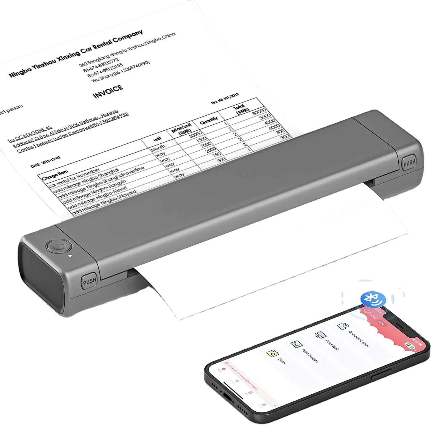 A4 Portable Thermal Printer M08f Supports 8.26"x11.69" A4 Thermal Paper