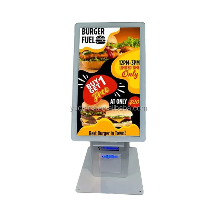 New Design 21.5 Inch Capacitive Touch Desktop Self-Order Payment Kiosk Indoor Installation for Restaurant