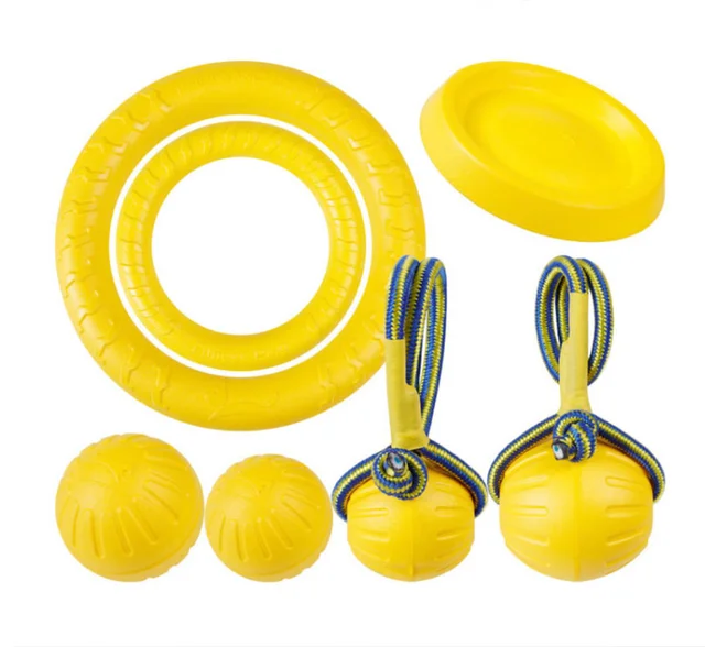 Dog Fitness Ring for Outdoor Training Floatable Puller Toy and Flying Disc Interactive Dog ball for Small Medium Large Dogs