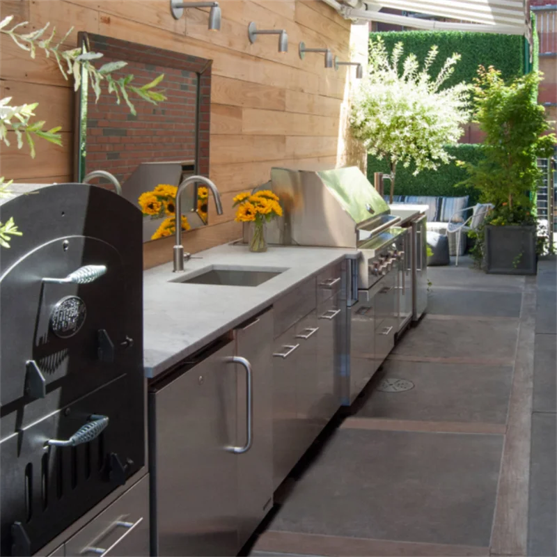 DAIYA Kitchen Sink Cabinet Kitchen with Stainless Steel Outdoor Modern  Kitchen Cabinet Refrigerator Stove and Sink Kit Lifetime