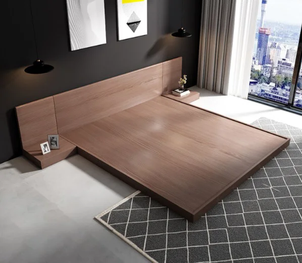 Modern Simple MDF Platform Bed Frame - Queen King Size