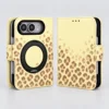 Cream Yellow Gradient Leopard Magnetic Kickstand