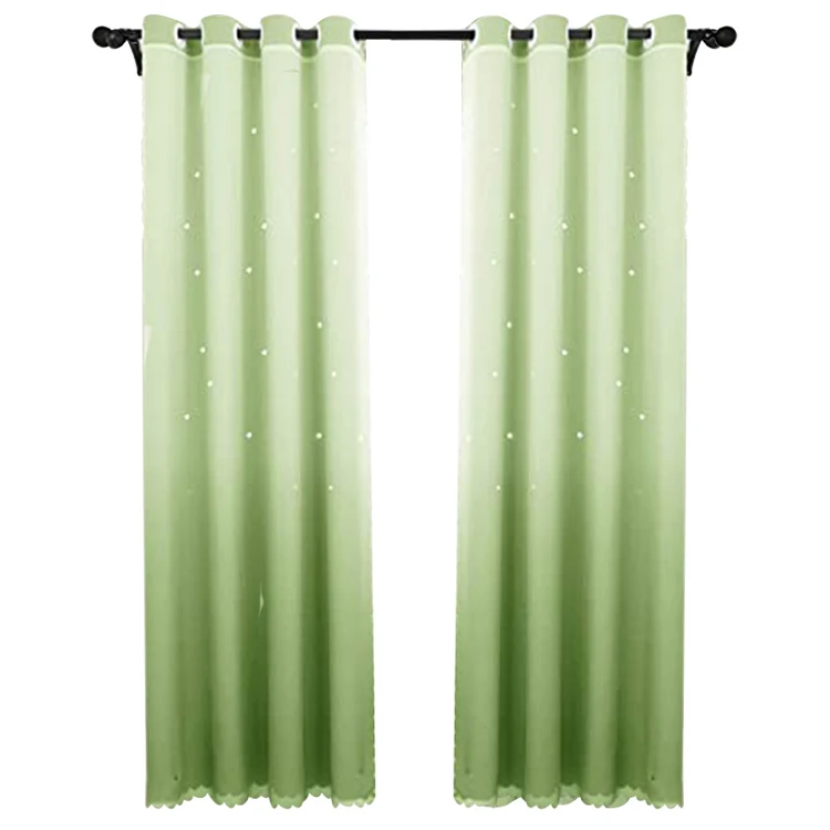 Wholesale Cheap Ready Made Polyester Blackout Embroidery Gradient Color luxury curtains