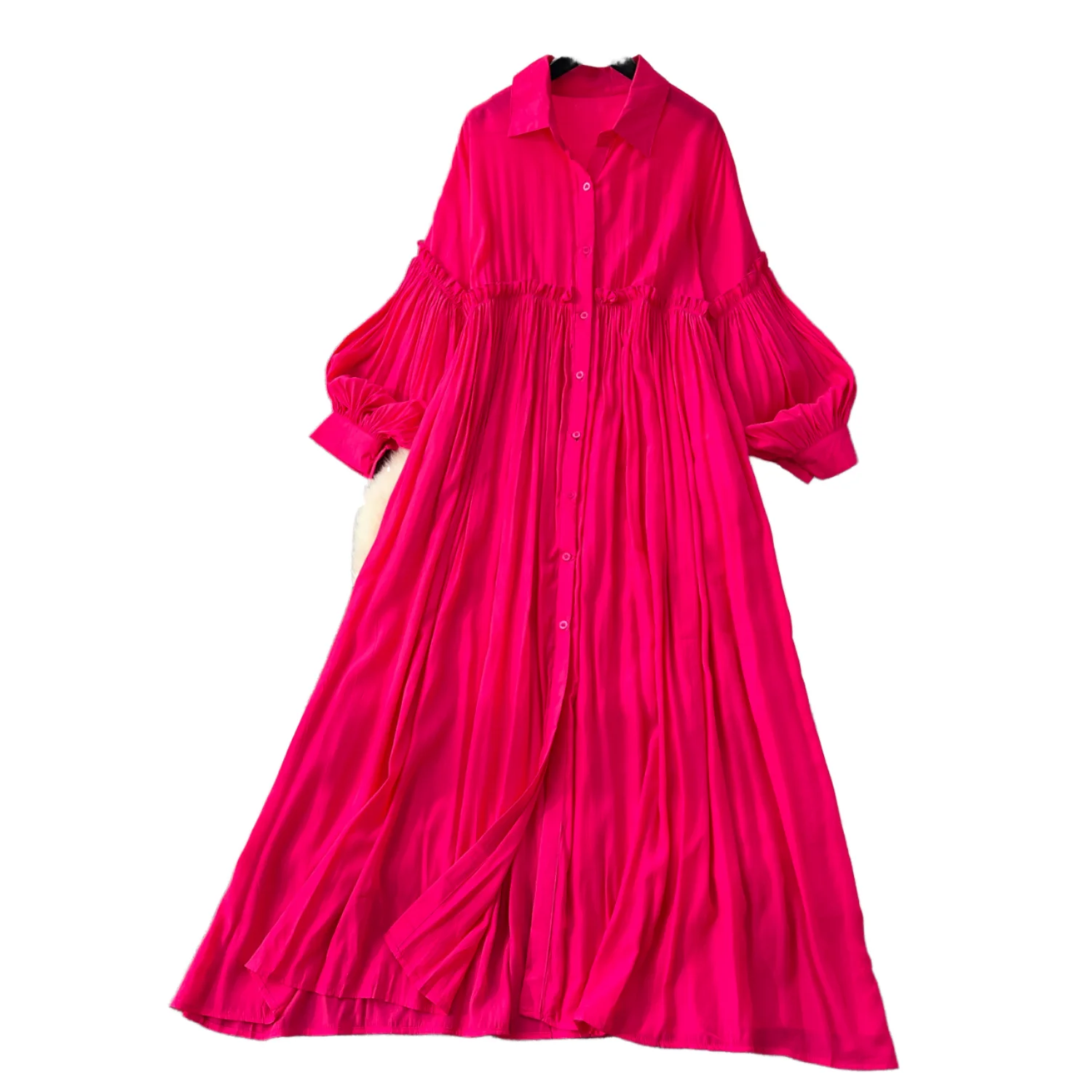 yellow midi ruffle dress self-portrait - Yellow Viscose Knit Ruffle Midi Dress