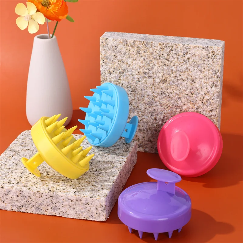 Factory Wholesale Soft Shampoo Brush Scalp Massage Hair Washing Brush Custom Logo Plastic Handle Detangling Hair Brush