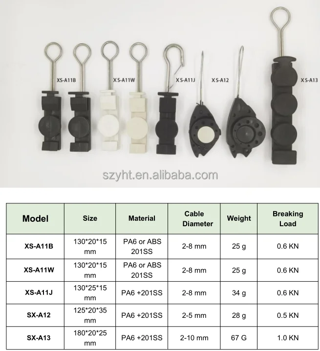 High-quality nylon material Insulation Optic Fiber Tension Clamp with a diameter of 5-8mm