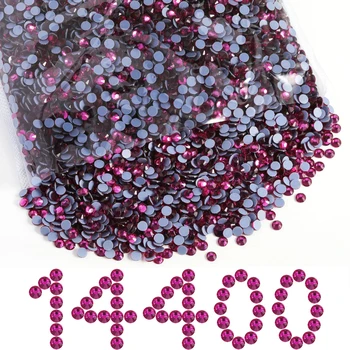 OPL Hotfix Rhinestones Bulk, Hot Fix Rhinestones for Crafts Clothes DIY Decoration, Fuchsia