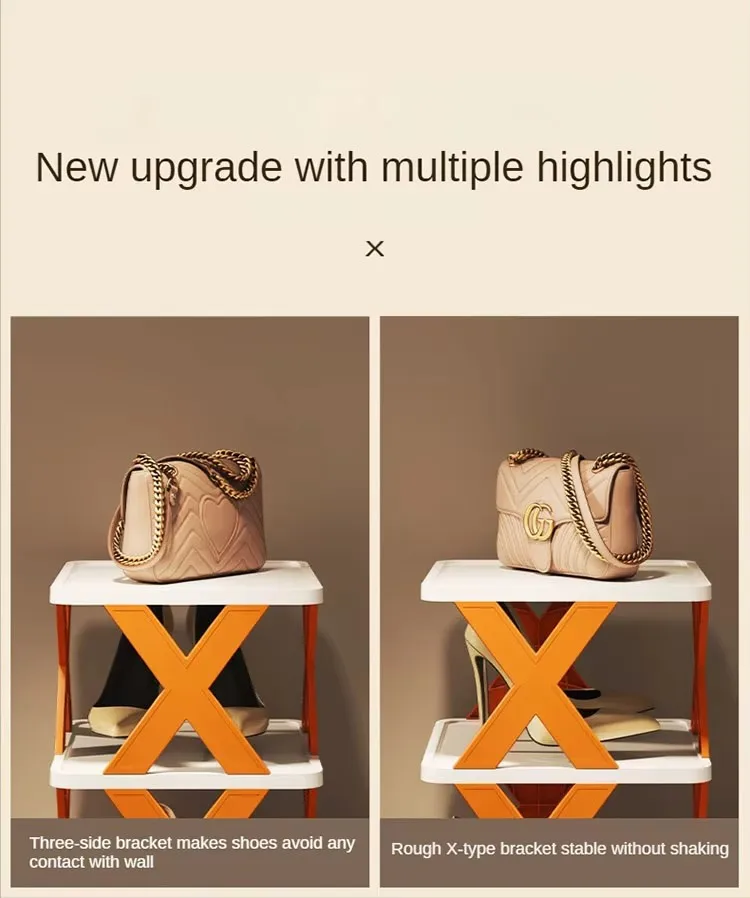 Easy-to-Assemble Living Room Shoe Organizer Space-Saving PP Plastic Storage Shelf with Close-to-the-Door Design manufacture