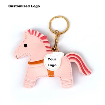 Creative Pony Pendant Access Control Card Set Practical Keychain Cute Leather Bag Pendant Wholesale Practical Gift Car Pendant