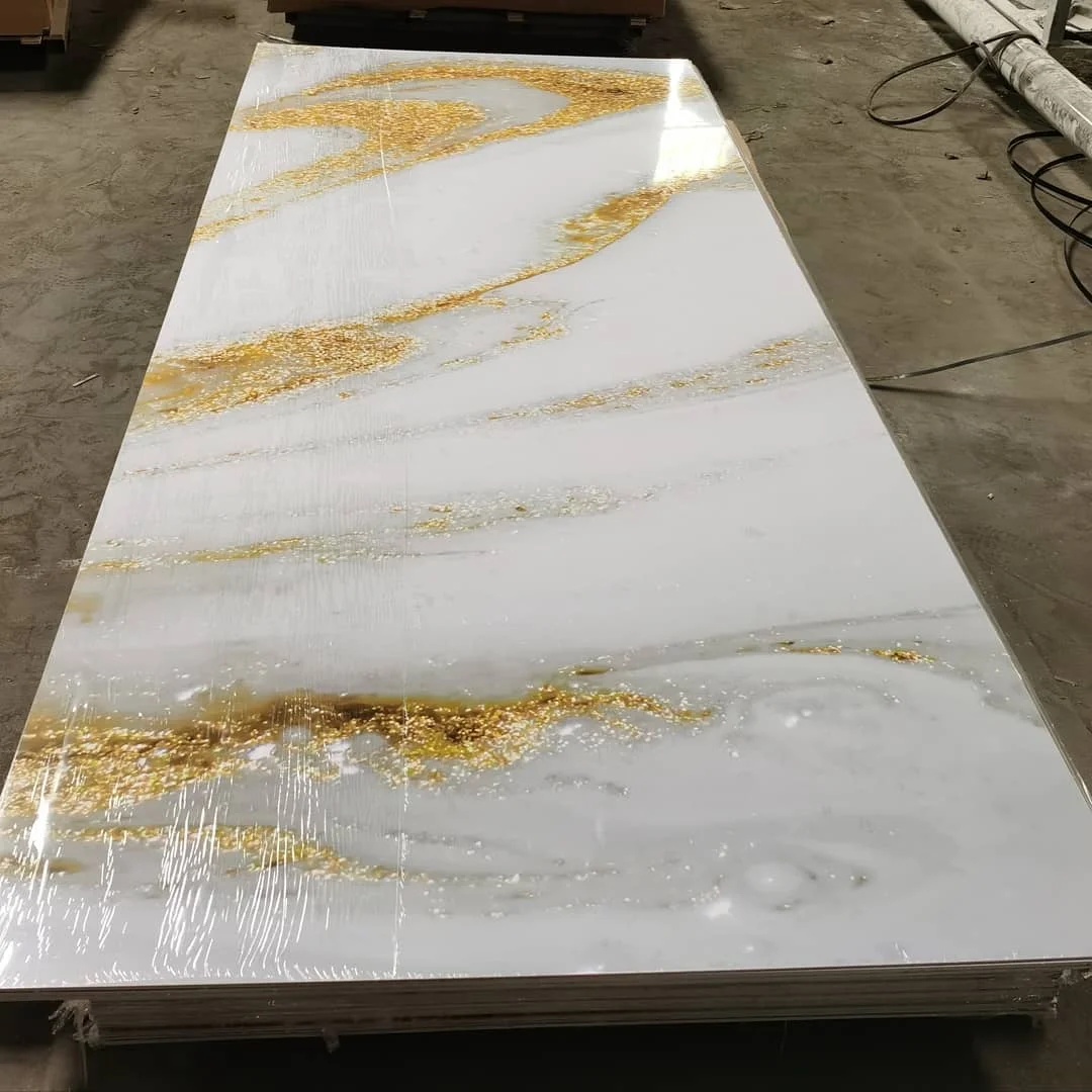 Pvc Material High Glossy Laminas De Pvc Marmolizadas Uv Marble 3mm