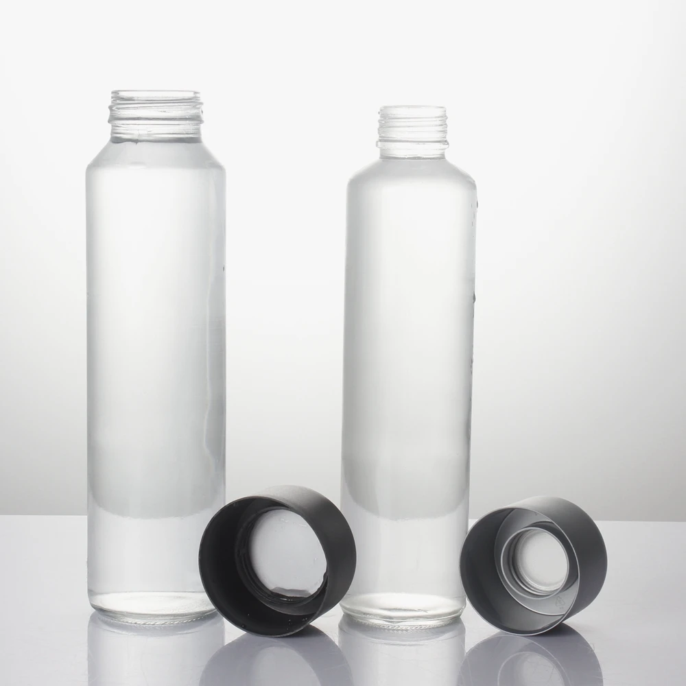Screen Printing Transparent 800ml 750ml 500ml 375ml 200ml High Flint Juice Drink Beverage Mineral Water Voss Glass Bottle