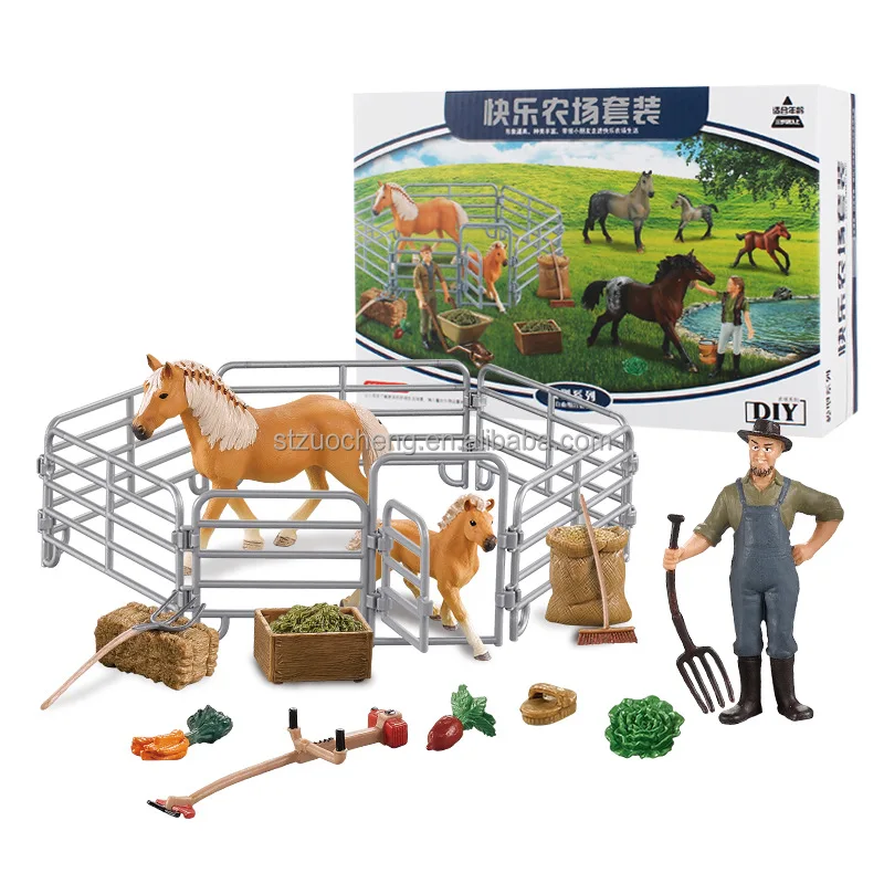 Mini figuras de juguete de caballo de plástico - (paquete de 24