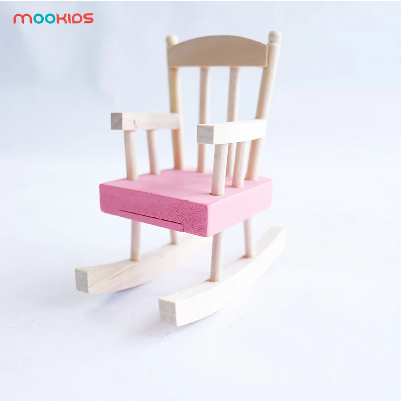 Детские деревянные игрушки ролевые игры Реквизит игры-пазлы двойная кровать деревянный кукольный домик маленькая мебель для