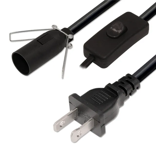 240v Electric Plug Cord Inline Socket Clip E14 E22 E27 E26 Us Power Switch Himalayan Salt Lamp Cable