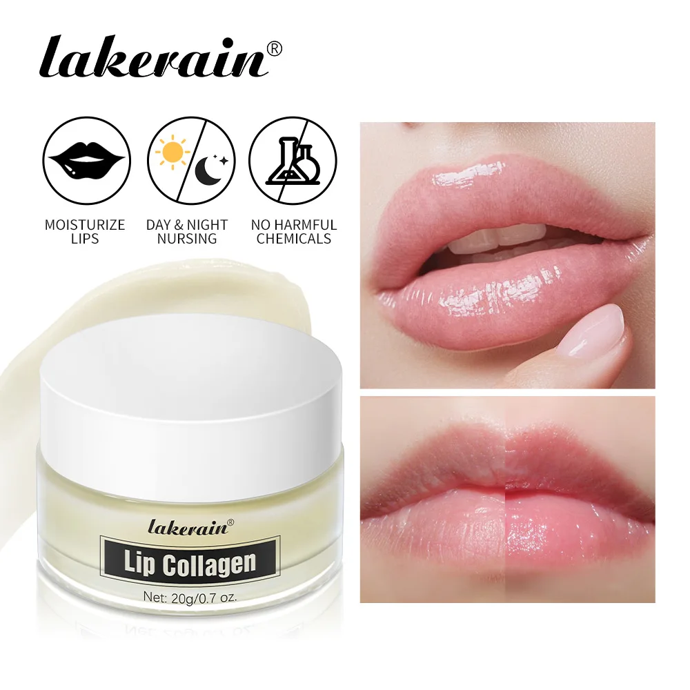 Lakerain Collagen Lip Mask Cream Form with Whitening Feature Vitamin C  Ingredients New Product for Wholesale OEM