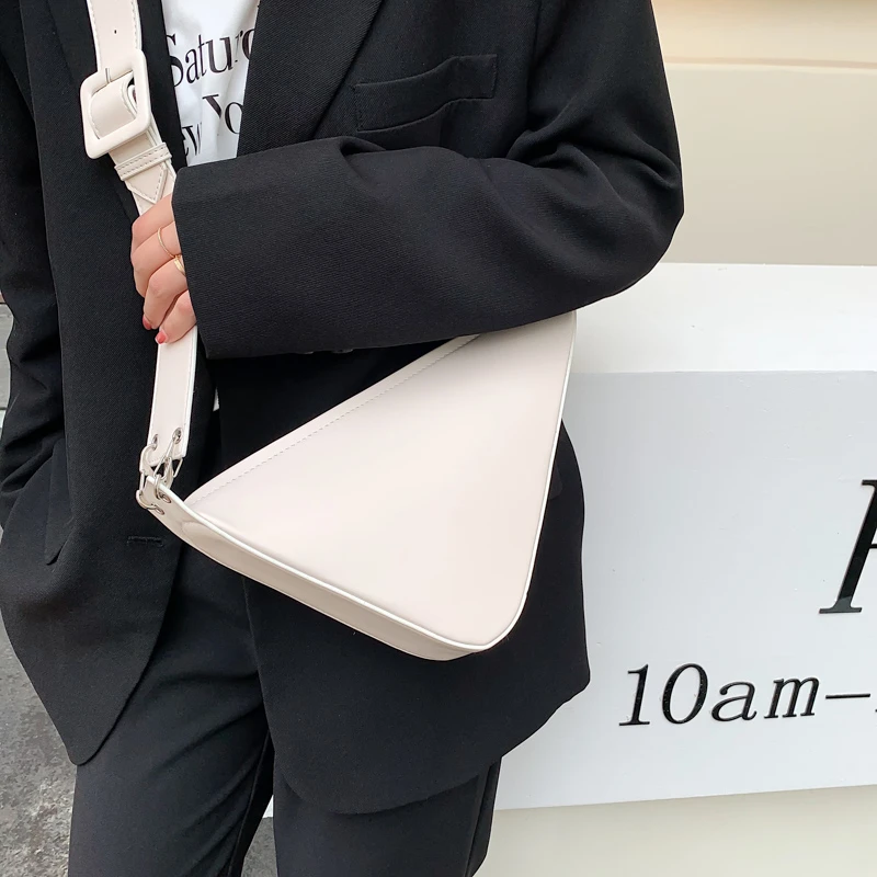 PU Leather Mini Crossbody Bags For Women Triangle Fashionable 2022