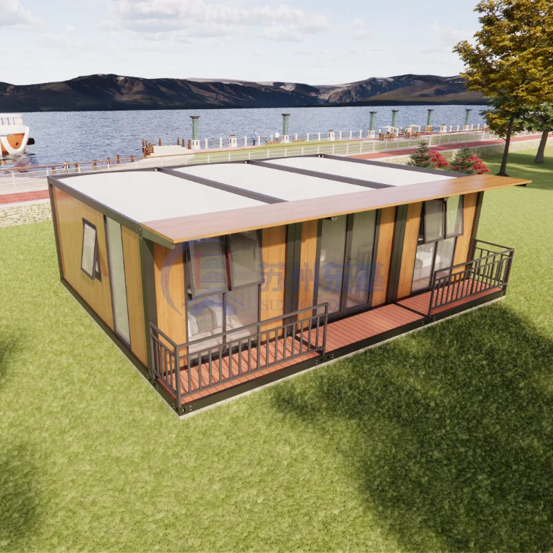 Biệt thự 30ft màu gỗ có kính, khung thép, tiền chế, lắp ráp được, phòng khách, container tháo rời, nhà gia đình, nhà ở, văn phòng