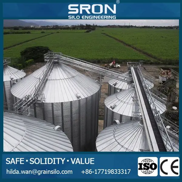 Полностью готовое 1000t силос для хранения зерна с вентиляцией и систем контроля температуры