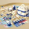 Scatola portaoggetti Hippo blu-set da 58 pezzi