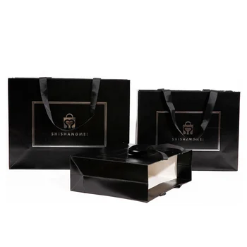 Custom Ribbon Handles Personalized Gift Bags Clothes Shoe Brand Retail Luxury Shopping Bag Paper Boutique With Your Own Logo