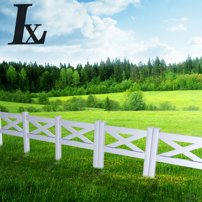 PVC Green Cross Style Post and Rail Fence Gate  Double Door 8.2ft.H*4.1ft.W